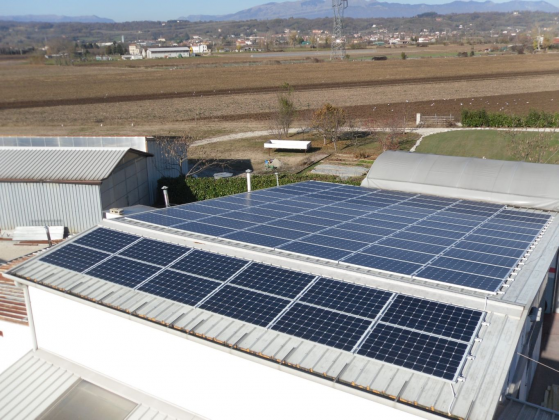 Impianto fotovoltaico installato nel comune di Nervesa della Battaglia (TV)