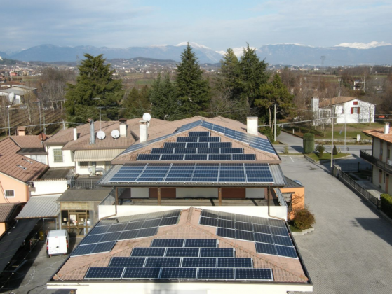 Impianto fotovoltaico installato nel comune di Nervesa della Battaglia (TV)